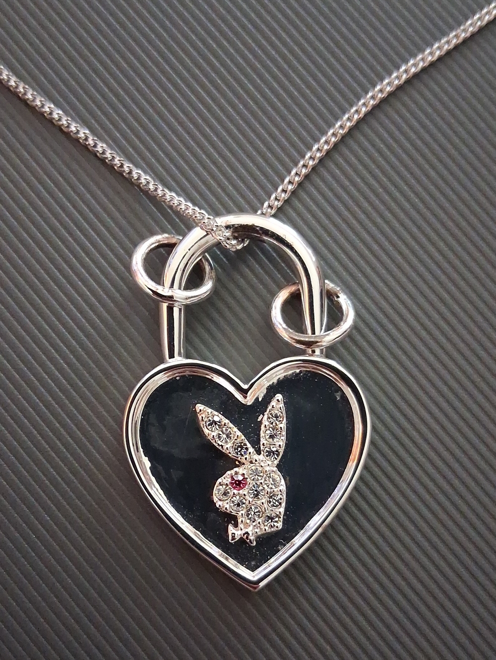 Playboy Y2k Heart Lock Bunny Necklace